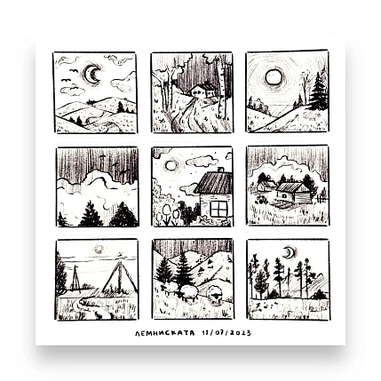 Стикерпак Лемниската «Пейзажи», 10,5 х 10,5 см, фото 1.
