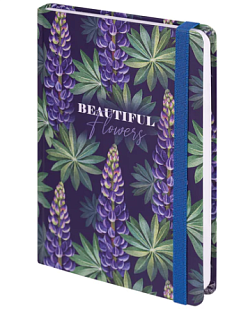Ежедневник недатированный с резинкой BRAUBERG «Beautiful Flowers», А5