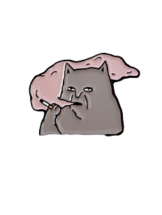 Металлический значок ШКЯ «Котик с сижкой»