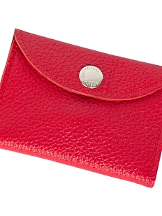 Cкладной кошелек-визитница ручной работы, Kokosina bags, натуральная кожа, красный