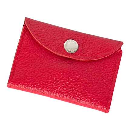 Cкладной кошелек-визитница ручной работы, Kokosina bags, натуральная кожа, красный, фото 1.