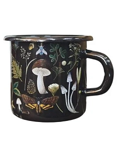 Эмалированная кружка Магтрэп «Грибы», чёрная, 400 мл