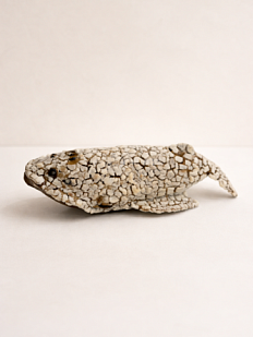 Статуэтка интерьерная ручной работы Керам_По «Кит», белая, 20 см