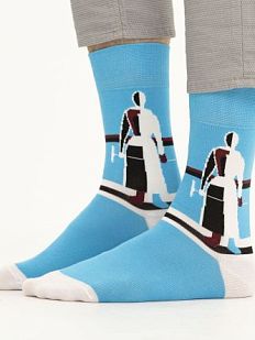 Носки «Женщина с граблями», р-р 38-41, голубые