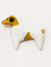 Брошь ручной работы Екатерина Юдо «Джек рассел терьер», керамика