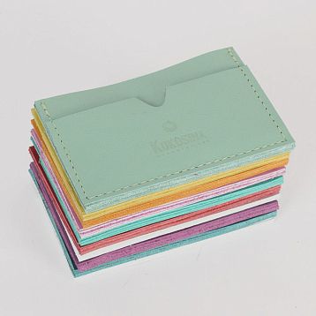 Визитница ручной работы, Kokosina bags, натуральная кожа, васильковый, фото 3.
