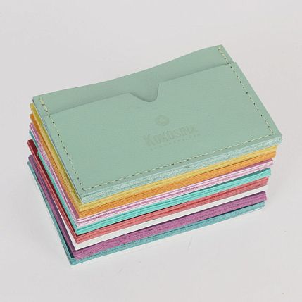 Визитница ручной работы, Kokosina bags, натуральная кожа, васильковый, фото 3.