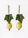 Серьги «Крыжовник с листиком», полимерная глина, превью фото 1