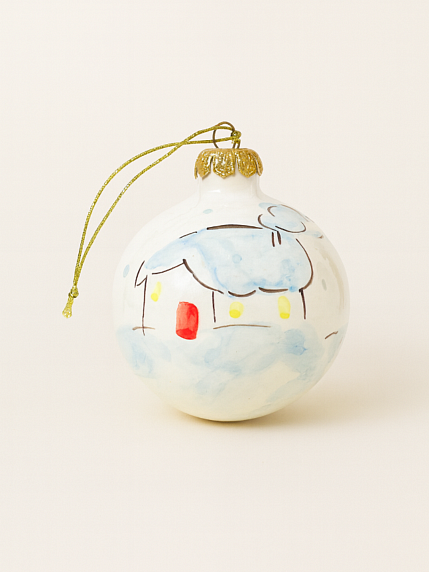 Ёлочная игрушка шар расписной «Снежный дом», 7 см, фото 1.