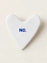 Брошь ручной работы Сердце говорит с надписью «No», белая, полимерная глина, превью фото 1