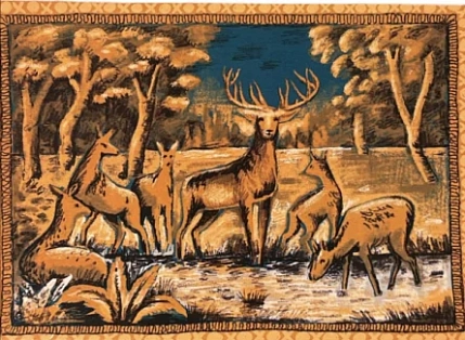 Картхолдер Валя Карнавалова «Олени», оранжевый, двусторонний, ПВХ, фото 1.