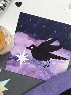 Открытка «Ворон», 14 х 14 см