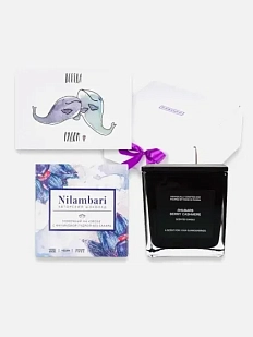 Подарочный набор на Новый год с ароматической свечой, шоколадом и авторской открыткой №2