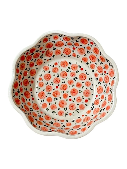 Пиала ручной работы Slowday Ceramics «Розовые бутоны», полуфарфор, 14 см, фото 1.