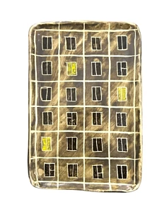 Тарелка ручной работы Корсак «Панелька», тёмно-серая, керамика