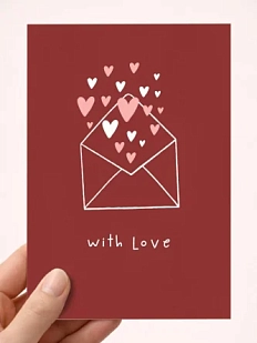 Открытка DARI DARI «Сердечки в конверте with love», А6