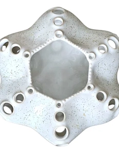 Подсвечник ручной работы «Морской ёж», 16 см, белый, керамика