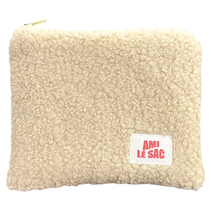 Мини-кошелёк ручной работы АМИ (Ami lé sac), бежевый, барашек, фото 1.