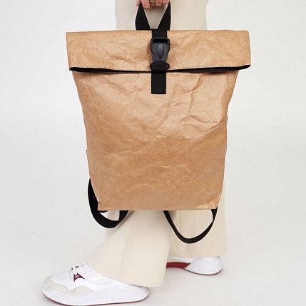 Рюкзак Ranzel Bags «Rolly Kraft», крафт, тайвек, бежевый, фото 1.