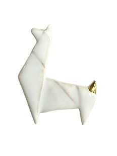 Брошь ручной работы «Лама оригами», Partala ceramics