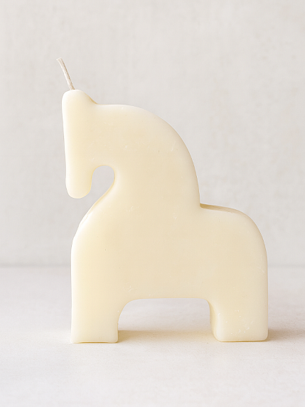 Интерьерная свеча «Лошадка», белая, фото 2.