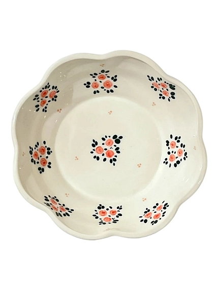 Пиала ручной работы Slowday Ceramics «Розовые цветочки», полуфарфор, 14 см, фото 1.