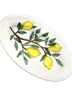 Блюдо-лодочка ручной работы Верба керамика «Лимоны», керамика
