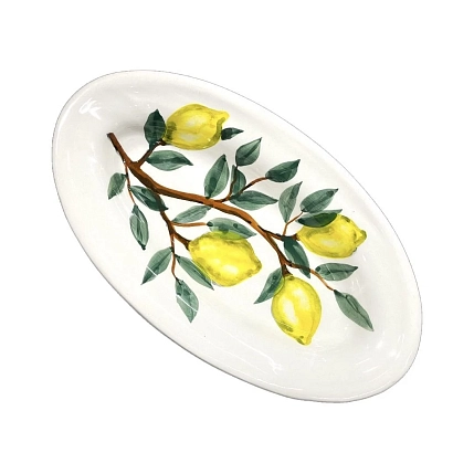 Блюдо-лодочка ручной работы Верба керамика «Лимоны», керамика, фото 1.