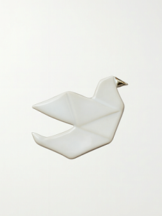Брошь ручной работы «Голубка оригами», Partala ceramics