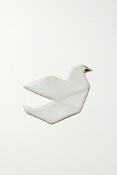 Брошь ручной работы «Голубка оригами», Partala ceramics