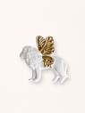 Брошь ручной работы Bulygin «Лев», фарфор, бело-золотистая, превью фото 4