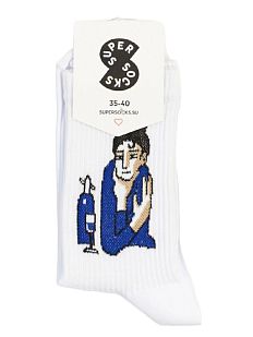 Носки «Любительница абсента. Пикассо», р-р 40-45, белые