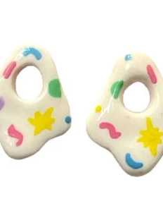 Асимметричные серёжки-гвоздики Радость Рядом, полимерная глина