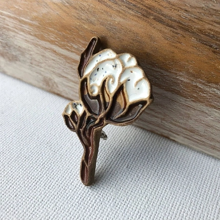 Брошь ручной работы Партала керамика «Хлопок», фото 2.