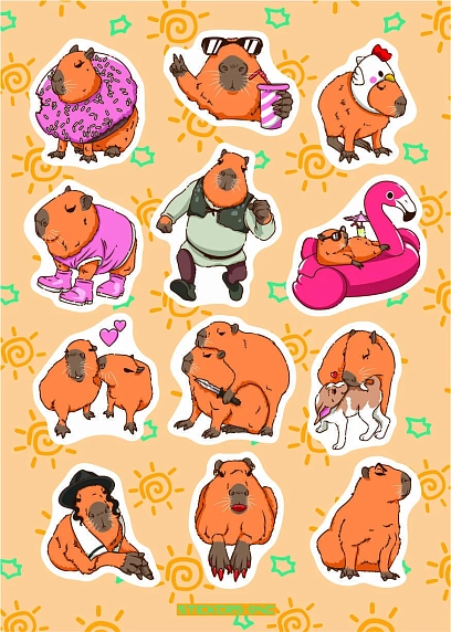 Стикерпак «Capibara», фото 1.