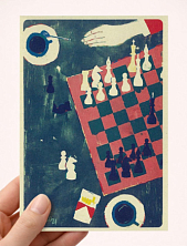 Открытка Максим Савва «Красные шахматы», А6