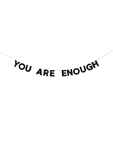 Бумажная гирлянда из букв Tak.sebe.prazdnik «YOU ARE ENOUGH», чёрная, картон, 240 г/м², фото 1.
