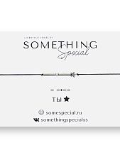 Браслет язык Морзе на черной нити «Ты» 