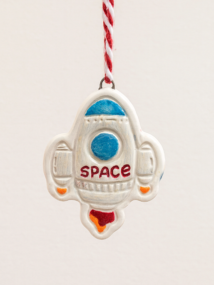 Игрушка на ёлку «Ракета», керамика, фото 1.