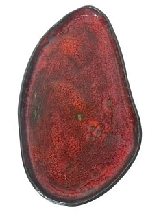 Блюдце ручной работы бордовое, керамика, 24 см