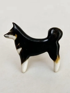 Брошь ручной работы Екатерина Юдо «Сиба-ину», чёрная, керамика