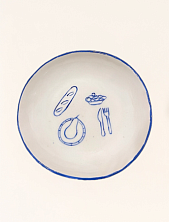 Тарелка ручной работы "Натюрморт", керамика, 17 см