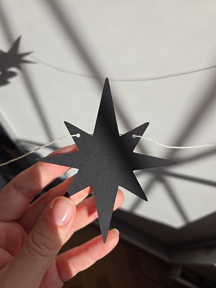 Гирлянда Адастра «Звезды», черная, картон, 240 г/м², фото 3.