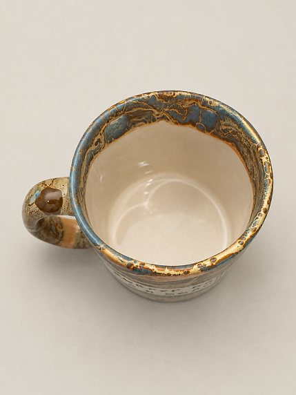 Кружка ручной работы Тата вытворяет/NF ceramics «Вокруг пи*дец, а я молодец», разноцветная, керамика, 450 мл, фото 3.