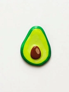 Брошь Радость Рядом «Авокадо», полимерная глина, зеленая