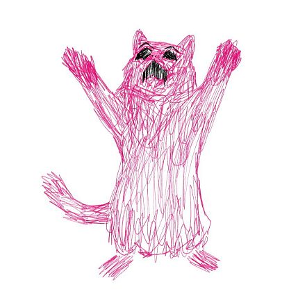 3D Стикер на телефон Pablo Radini «Орущий розовый кот», объёмный, фото 1.