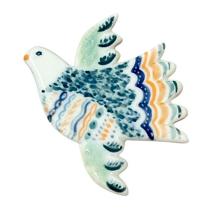 Брошь фарфоровая «Птичка №2», фото 1.