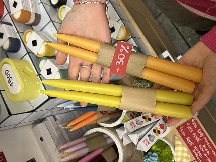 Набор свечей ручной работы «Апельсин», 2шт, фото 1.