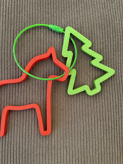 Брелок, обвес на сумку «Лошадка с ёлочкой», красный, 7 см, фото 3.