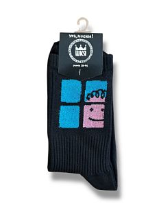 Носки ШКЯ «Чё как?», p-p 38-41, чёрные